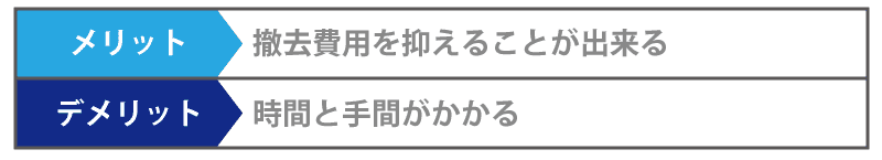 残置物を自分で撤去するメリットとデメリット